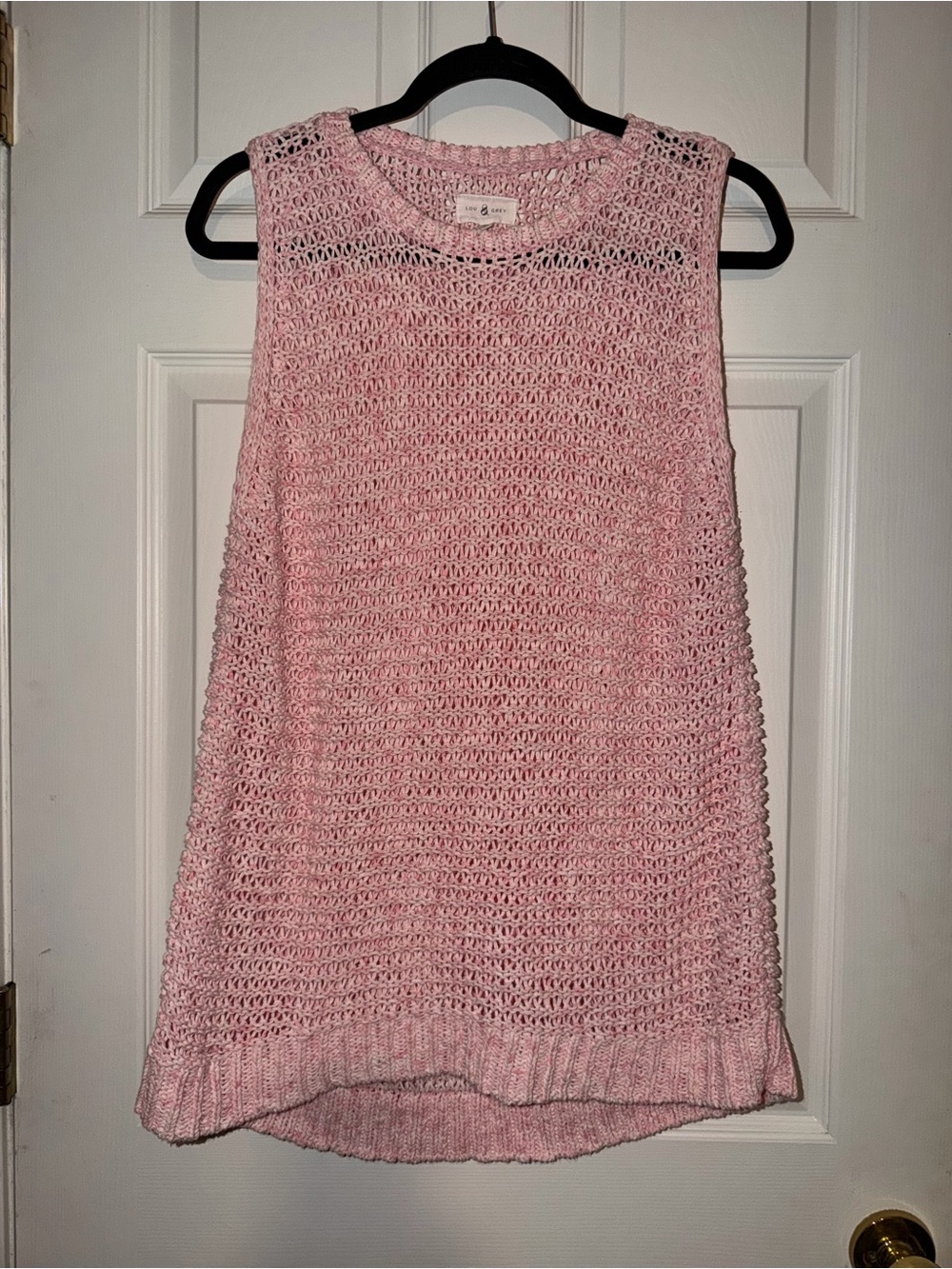 Lou & Grey Dusty Pink Open-Knit Sleeveless Tank Tunic